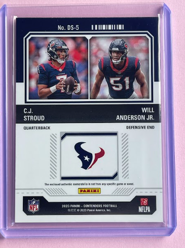 2023 Panini Contenders | CJ Stroud/Anderson Jr No.DS-5 | Titans RC Ticket Patch