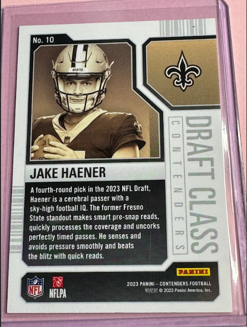 23' Panini Contenders | Jake Haener No.10 | Saints Green 21/149 | Draft Class RC