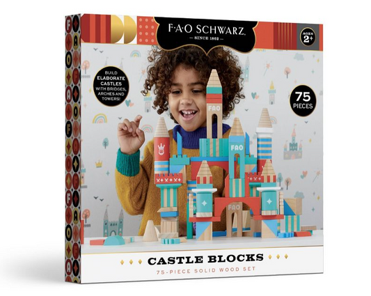 FAO Schwarz Toy Wood Castle Blocks Sprout